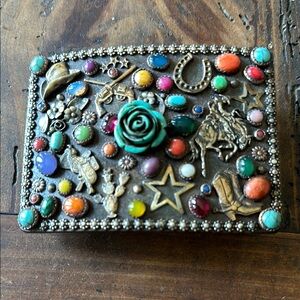 Colorful Western-Themed Belt Buckle